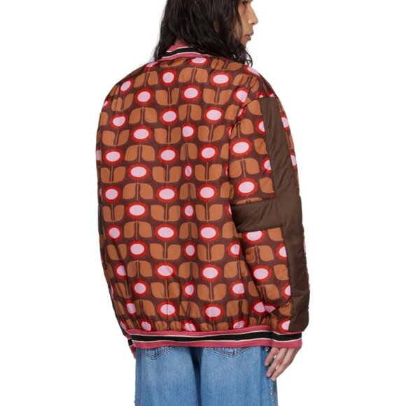 Anna Sui Women's Caramel Multi Full Zip Stand Up Collar Puffer Jacket Size S - Picture 2 of 7